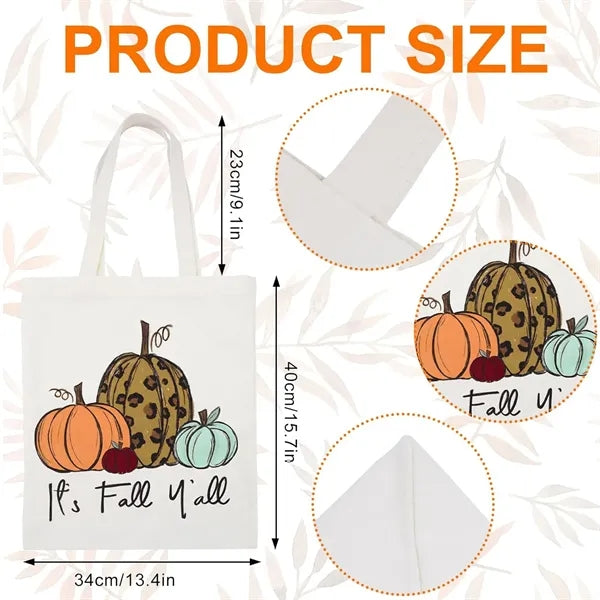 Thanksgiving Fall Harvest Canvas Tote Bags