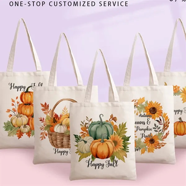 Thanksgiving Fall Harvest Canvas Tote Bags
