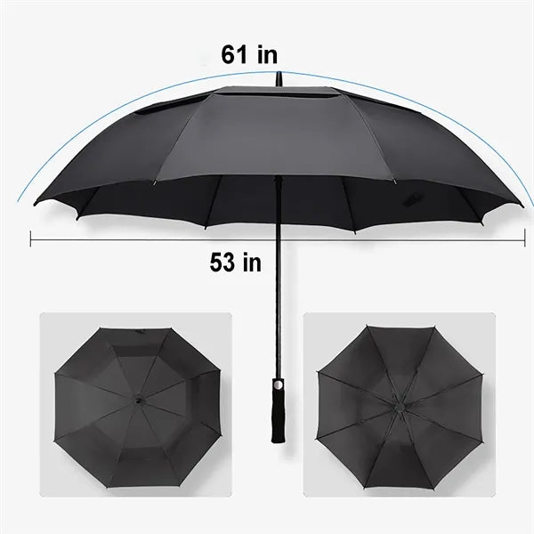 61 Inch Extra Large Vented Double Canopy Golf Umbrella