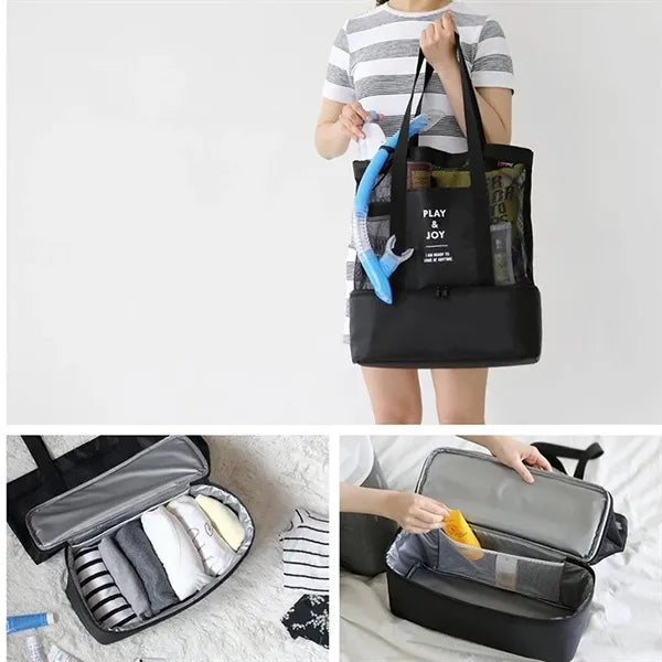 Insulated Double Layer Lunch Tote Bag