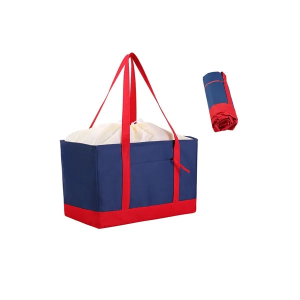 Large Insulated Grocery Tote Bag with Drawstring