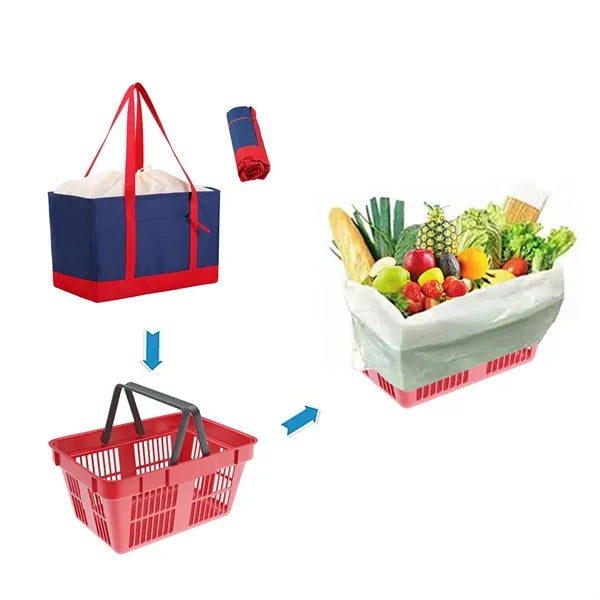 Large Insulated Grocery Tote Bag with Drawstring