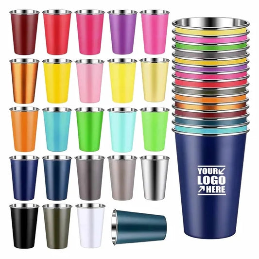 Stainless steel stackable drinking cup that is drop-proof an