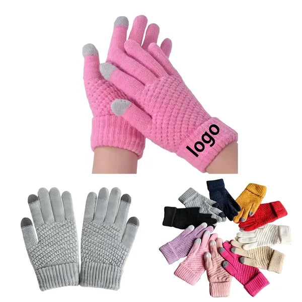 Women's Thick Touchscreen Winter Knit Gloves