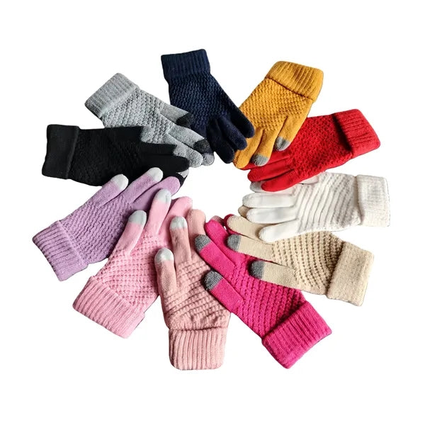 Women's Thick Touchscreen Winter Knit Gloves