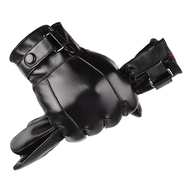 Luxury Touchscreen PU Leather Winter Gloves