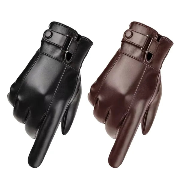 Luxury Touchscreen PU Leather Winter Gloves