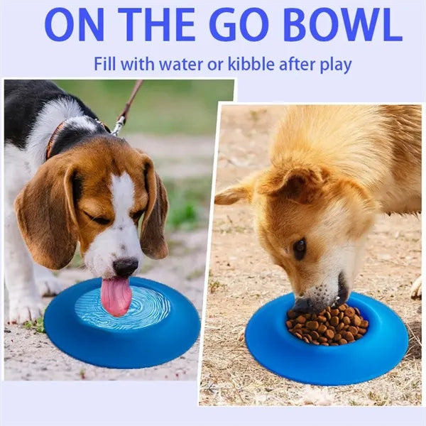 2-in-1 Silicone Dog Flyer and Water Bowl