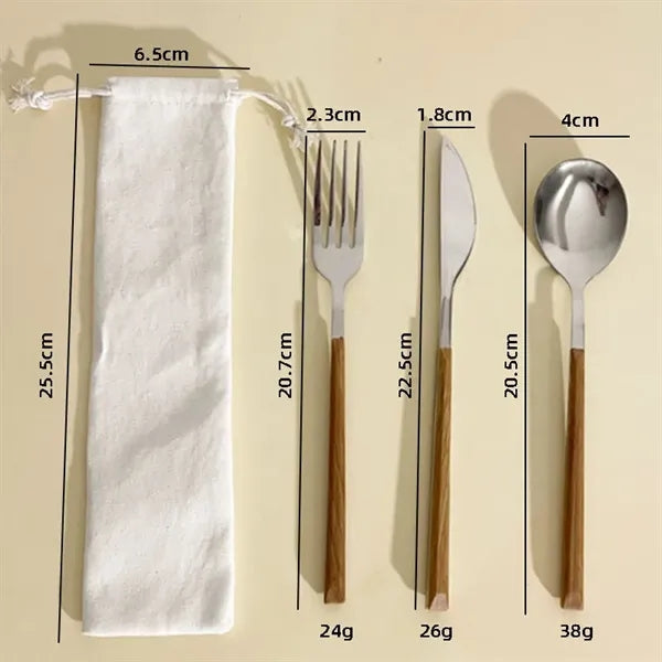 Portable Stainless Steel Cutlery Set in Cloth Pouch