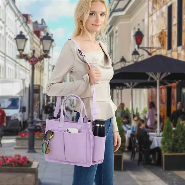 Large canvas tote laptop bag