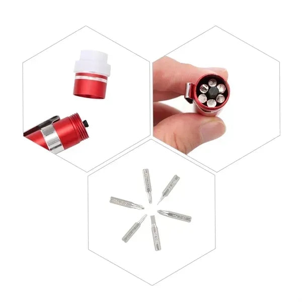 Aluminum Multi Tool Set Pocket Screwdriver W/ Flashlight