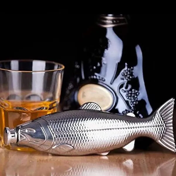 4 oz. Fish Shaped Stainless Steel Liquor Flask