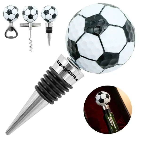 Soccer Ball Wine Stopper or Opener