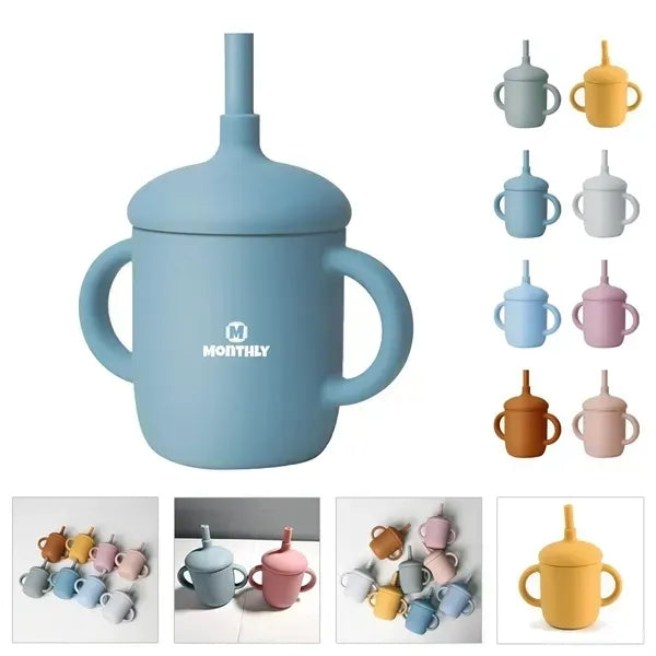 5Oz Silicone Training Sippy Cup With Straw