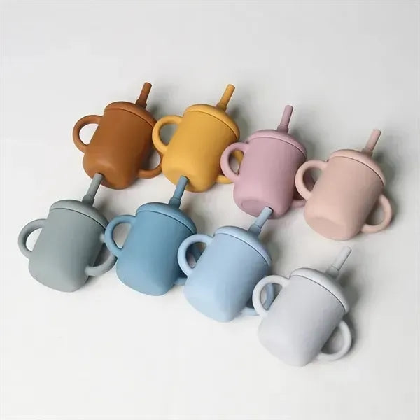 5Oz Silicone Training Sippy Cup With Straw