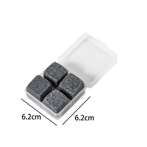 4pcs Natural Whiskey Stones Set with Plastic Box and Logo