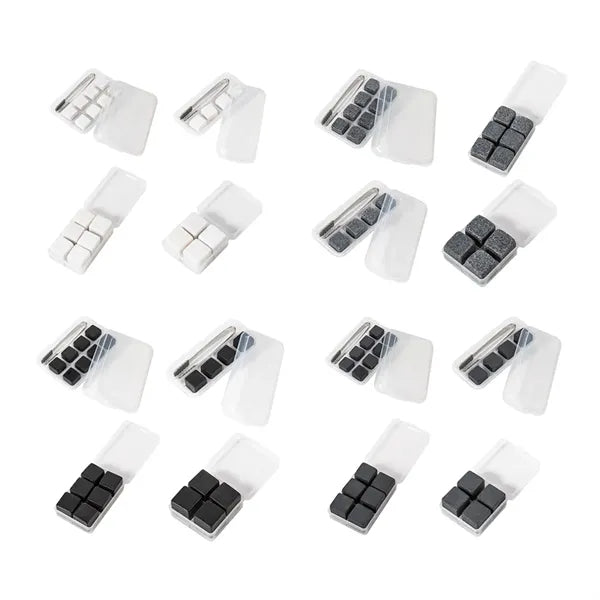 4pcs Natural Whiskey Stones Set with Plastic Box and Logo
