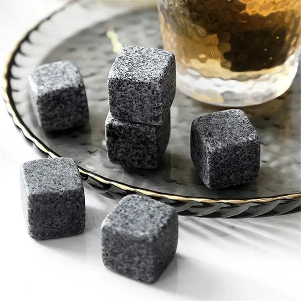 4pcs Natural Whiskey Stones Set with Plastic Box and Logo
