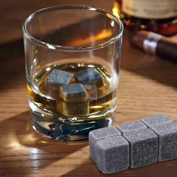 4pcs Natural Whiskey Stones Set with Plastic Box and Logo