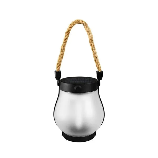 Solar-Powered Hemp Rope Flame Lamp