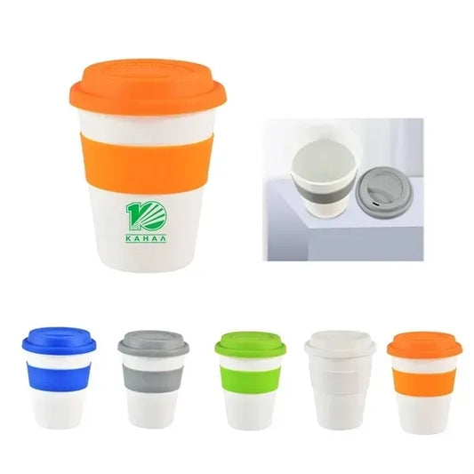 12 oz Coffee Mug with Silicone Lid and Insulated Band