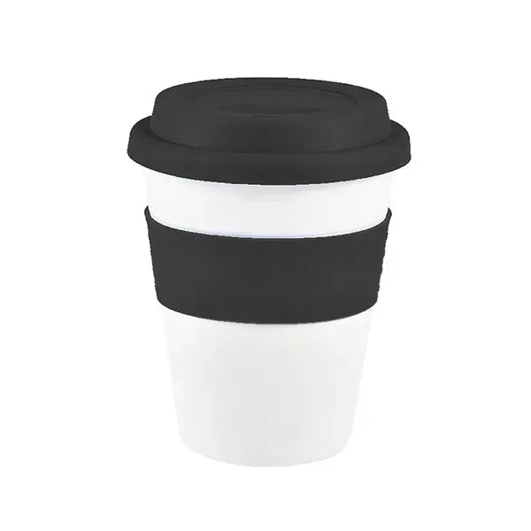 12 oz Coffee Mug with Silicone Lid and Insulated Band