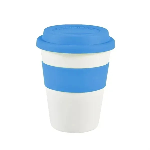 12 oz Coffee Mug with Silicone Lid and Insulated Band