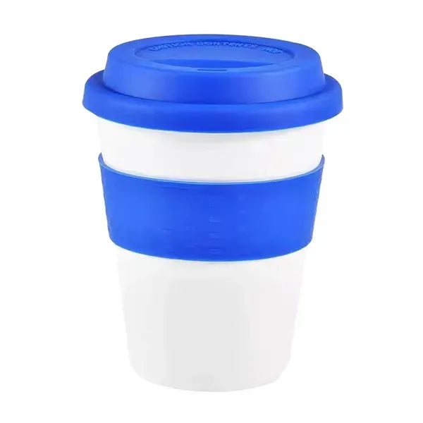 12 oz Coffee Mug with Silicone Lid and Insulated Band