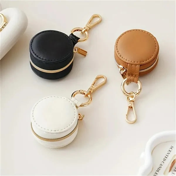 Portable Jewelry Ring Holder Keychain Gym Travel Storage Box