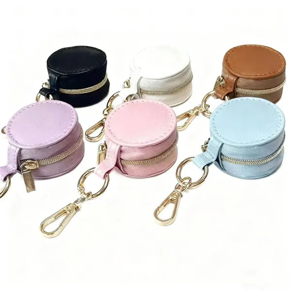 Portable Jewelry Ring Holder Keychain Gym Travel Storage Box
