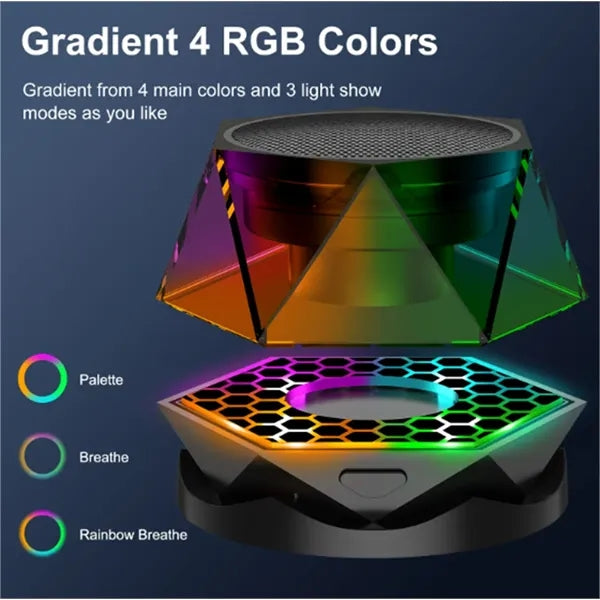 Magnetic Bluetooth Speaker with Lights Phone Stand RGB TWS