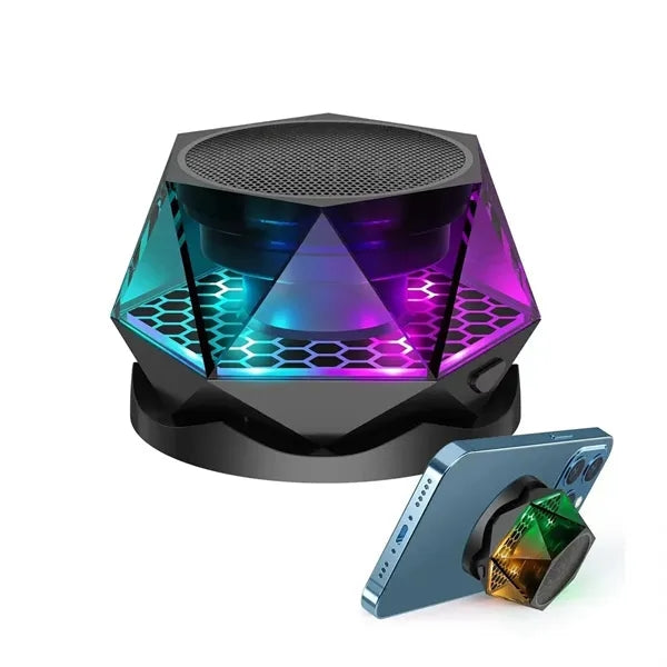 Magnetic Bluetooth Speaker with Lights Phone Stand RGB TWS