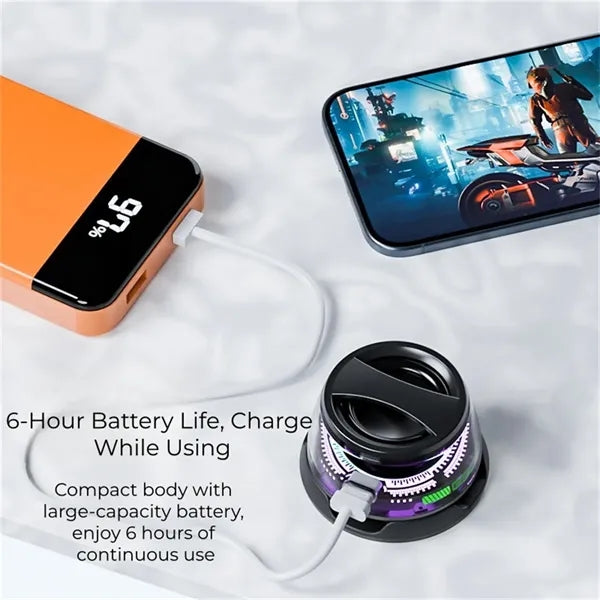 Magnetic Lock Bluetooth Speaker Portable RGB 6H Playtime