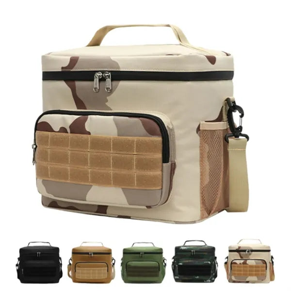 Insulated Cooler Bag MOLLE Webbing Portable Picnic Lunch Bag
