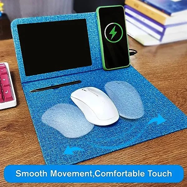 3-in-1 Foldable Wireless Charging Tablet Stand Mouse Pad