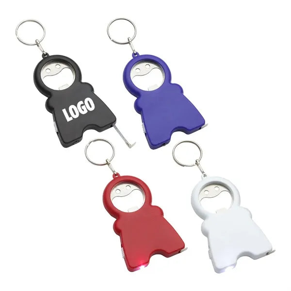 Bottle Opener w/Tape measure & Flashlight