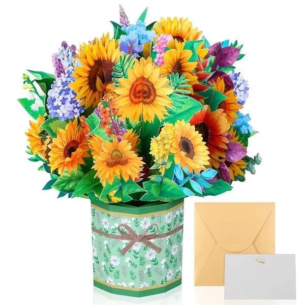 3D Bouquet Creative Greeting Card