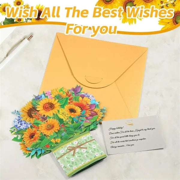 3D Bouquet Creative Greeting Card