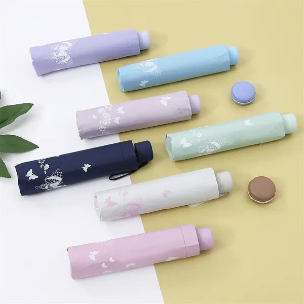 Double Sided Printed Umbrella W/ Lotus Leaf Edge