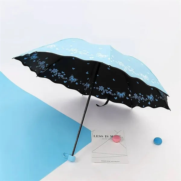 Double Sided Printed Umbrella W/ Lotus Leaf Edge