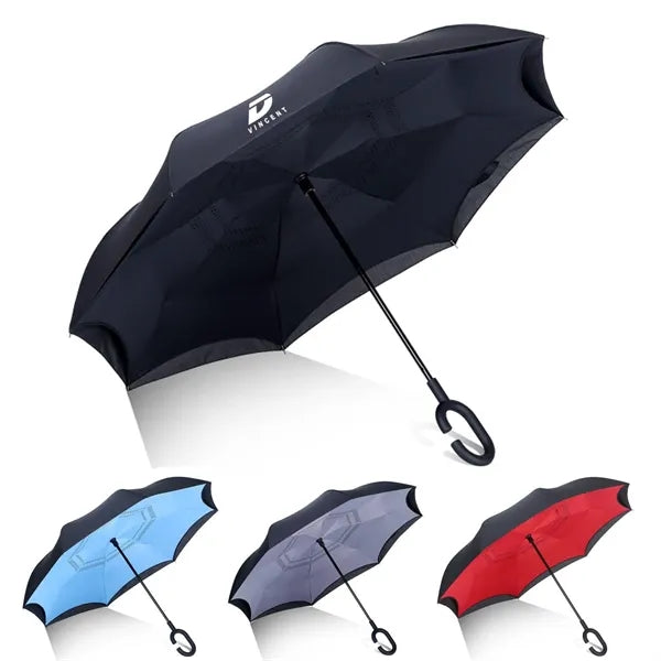C-Shaped Handle Windproof Reverse automatic Folding Umbrella