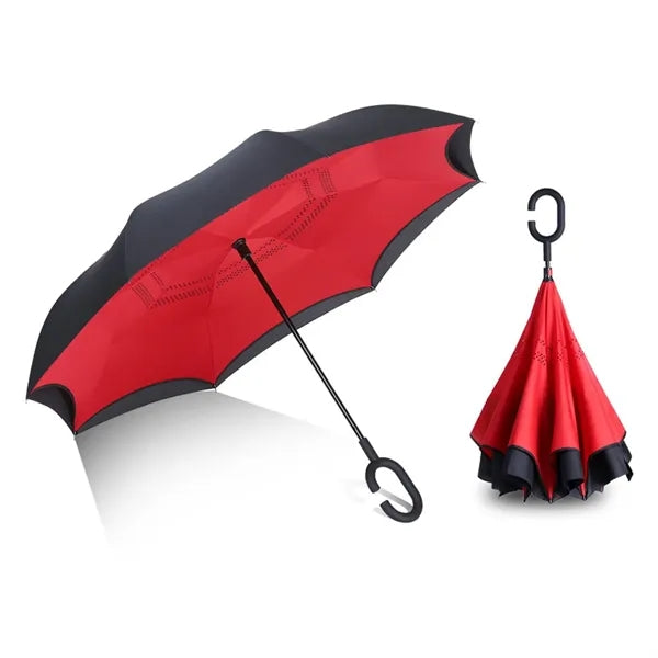 C-Shaped Handle Windproof Reverse automatic Folding Umbrella