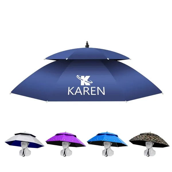 Double-Layer Adjustable Foldable Fishing Umbrella Hat