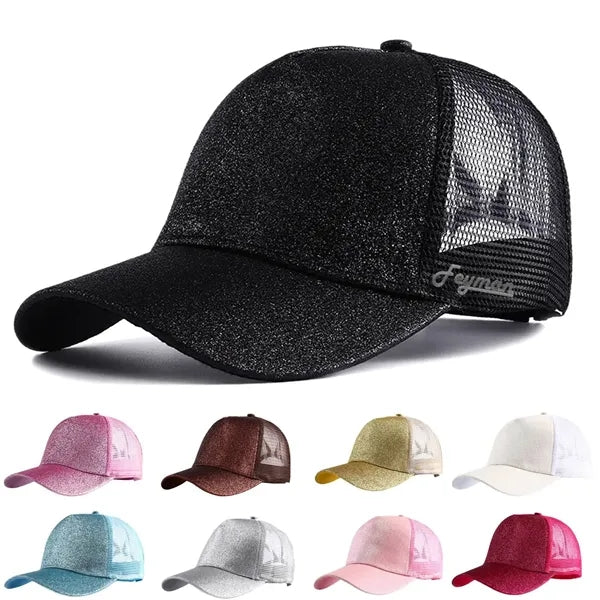 Summer Fashion Sequin Mesh Baseball Cap