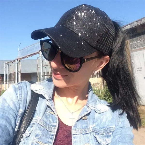 Summer Fashion Sequin Mesh Baseball Cap
