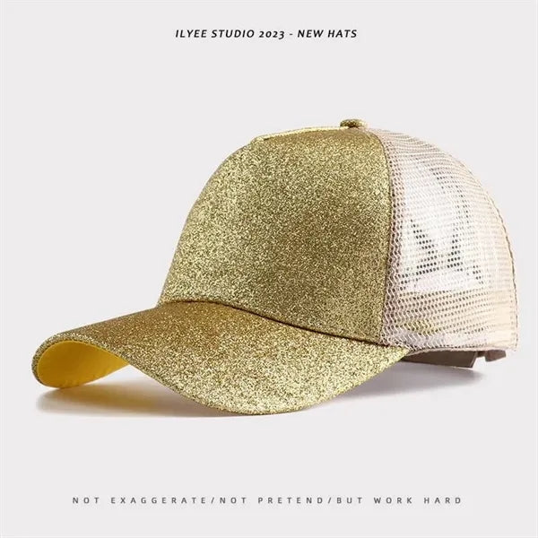Summer Fashion Sequin Mesh Baseball Cap