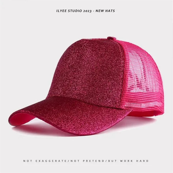 Summer Fashion Sequin Mesh Baseball Cap