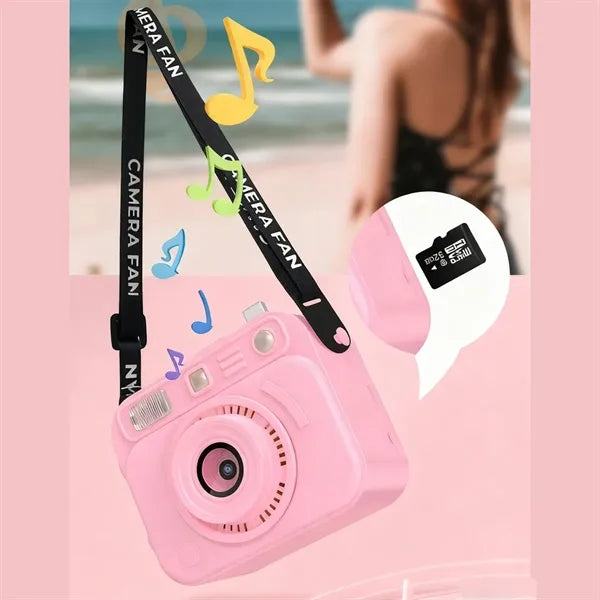Multifunctional Waist Hanging Neck Fan Camera USB Charging