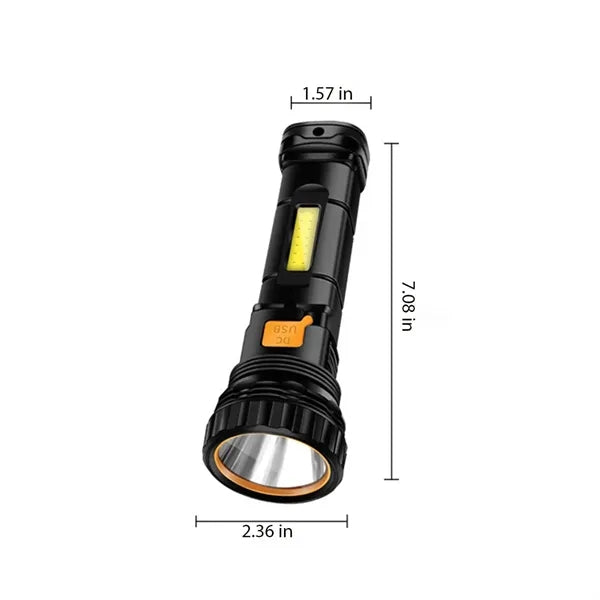 Portable ABS Plastic Solar Rechargeable LED Flashlight