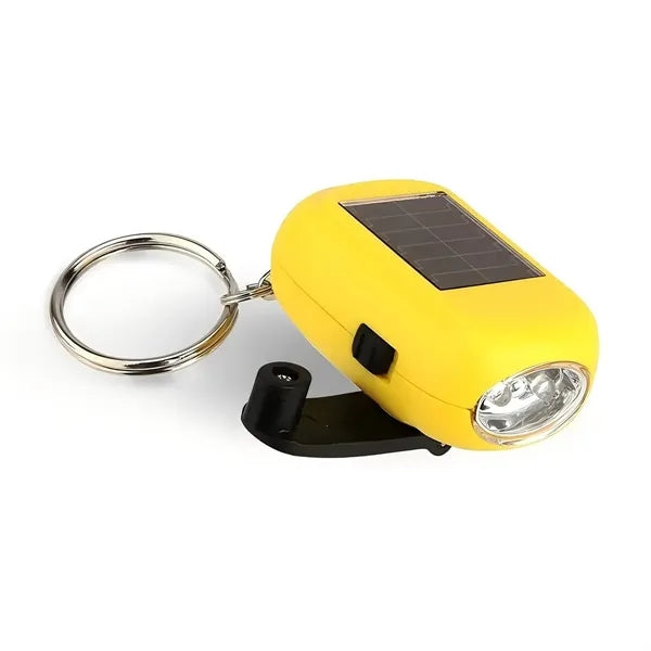 Mini Solar Hand-Crank LED Flashlight for Emergency Use